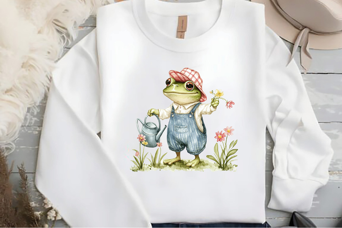 Spring Funny Frog Clipart, an Illustration by DreamCafeArt (Photo 5 of 5)