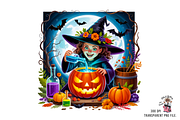 10 Halloween Witch Clipart PNG, a Graphic by Clipart Studio (Thumbnail 5 of 11)