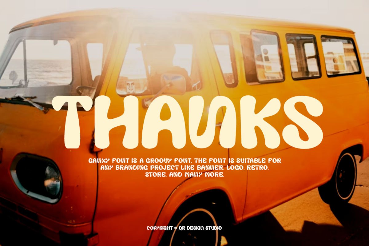 Ganxy - Retro Display Font, a Sans Serif Font by QR Design Studio (Photo 12 of 12)
