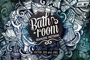 Bathroom Graphics Seamless Patterns, a Pattern Graphic by BALABOLKA