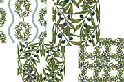 Mediterranean olive branch set, a Pattern Graphic by NayaChu (Thumbnail 2 of 11)