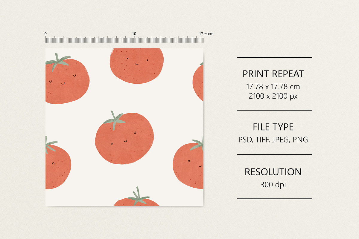 Cute tomato, a Pattern Graphic by Olena Kuznietsova (Photo 4 of 10)
