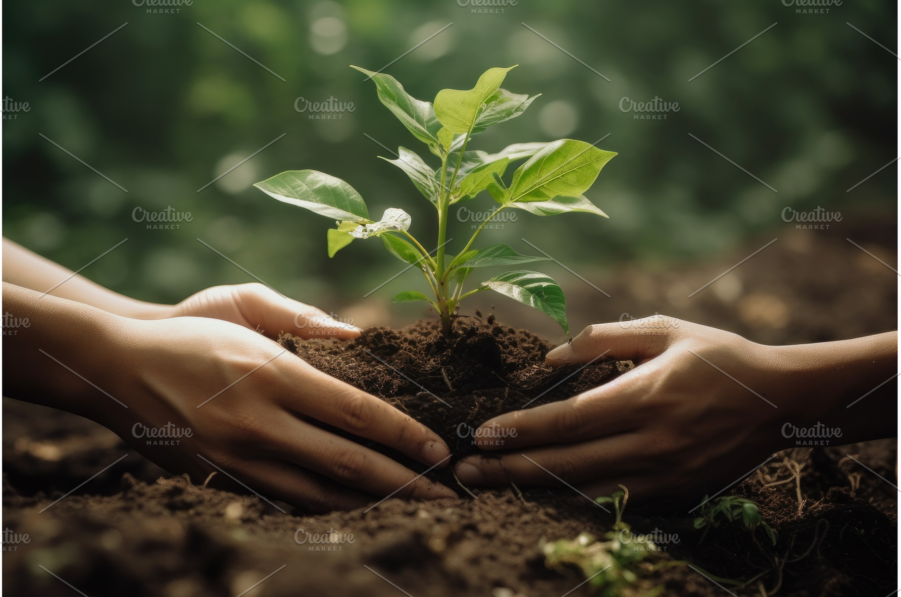 Patient Hands planting tree, a Nature Photo by Ylivdesign