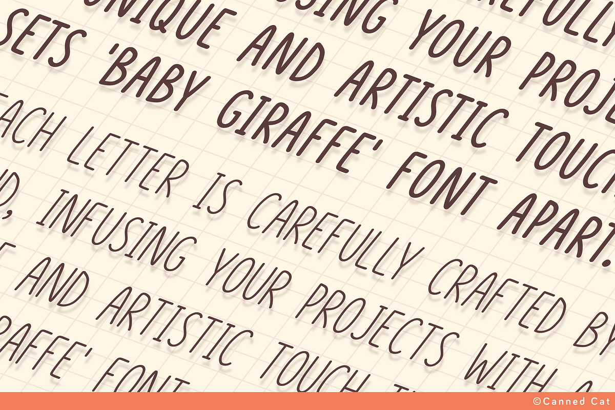 Baby Giraffe Font, a Handwritten Font by Canned Cat (Photo 3 of 4)
