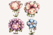 whimsical smiling flower clipart, an Illustration by Designworld (Thumbnail 3 of 6)