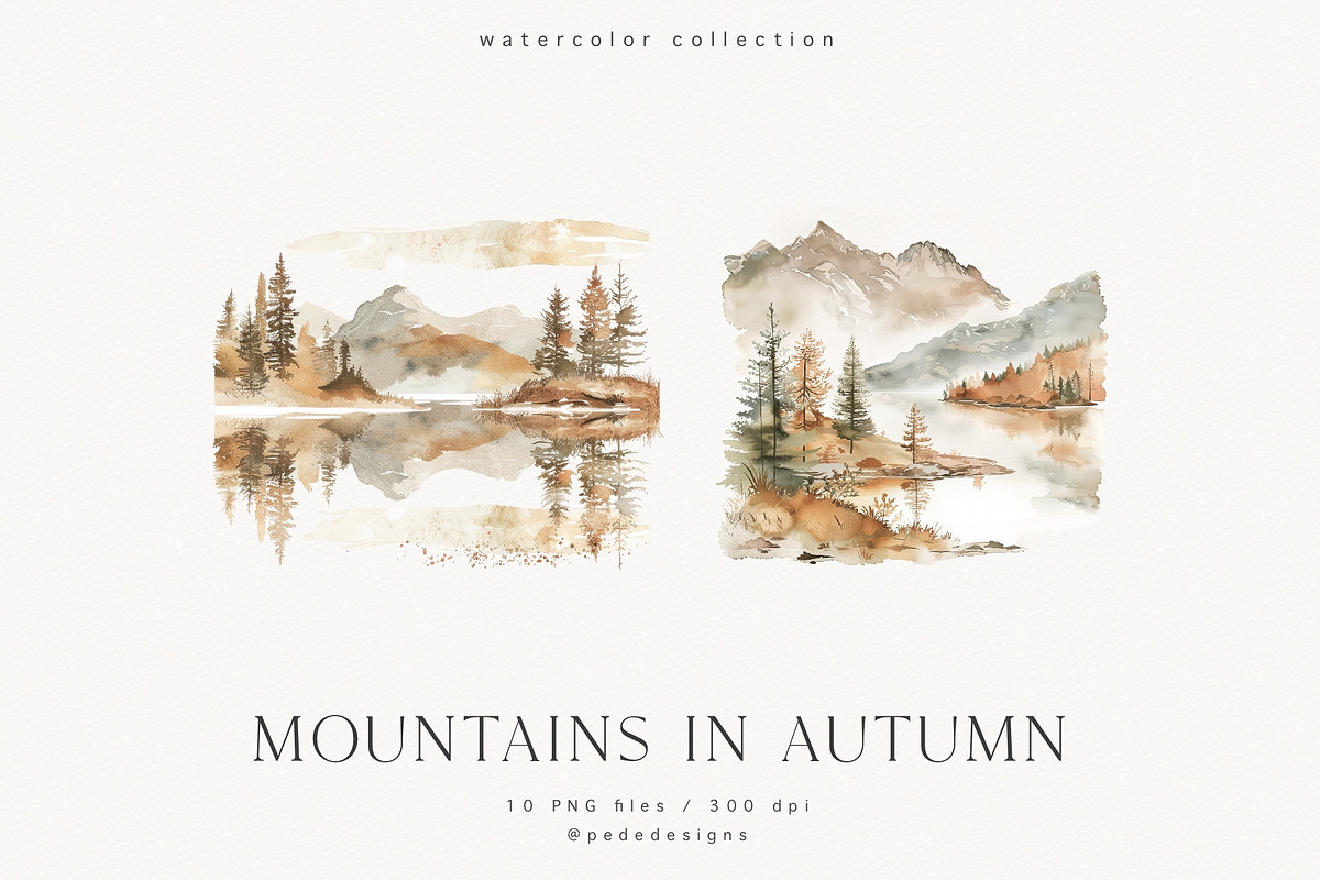 Mountains In Autumn, a Seasonal Illustration by PeDe Designs (Photo 4 of 6)