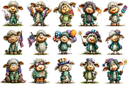 Whimsical Patriotic Sheep Clipart, an Illustration by OK Design (Thumbnail 3 of 6)