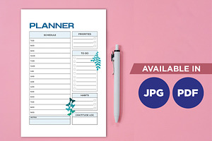 Planner With Hours Template