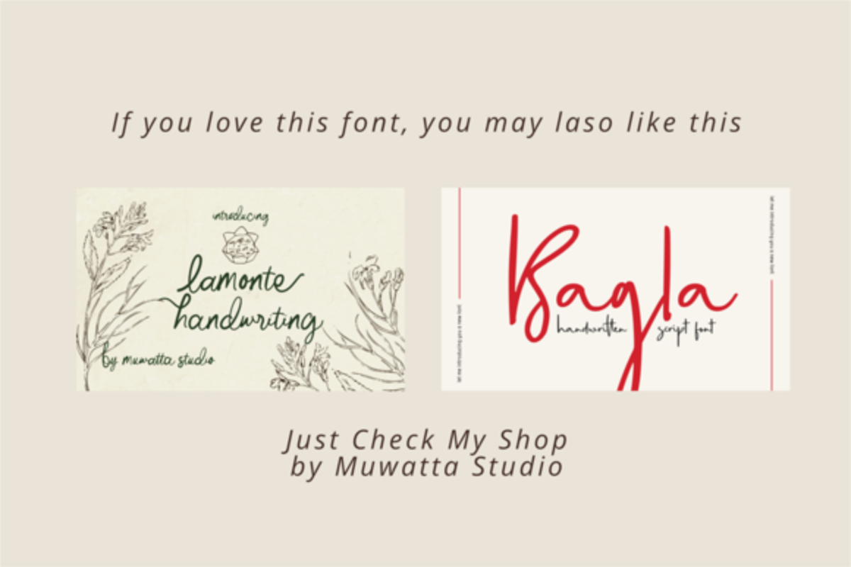 Gregory Bouchet, a Script Font by Muwatta Studio (Photo 8 of 8)