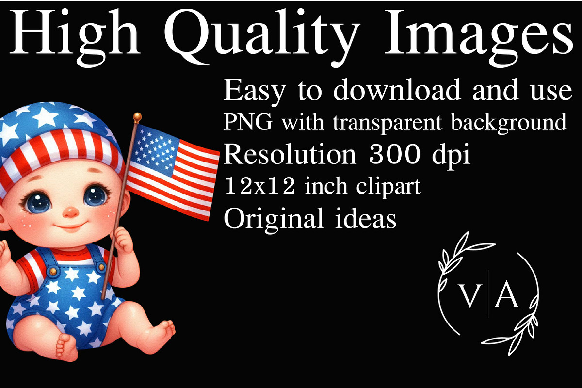 4th of July Baby Nursery Clipart, an Illustration by Craft Nest (Photo 6 of 9)