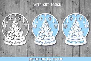 Snow Globe Papercut Bundle SVG