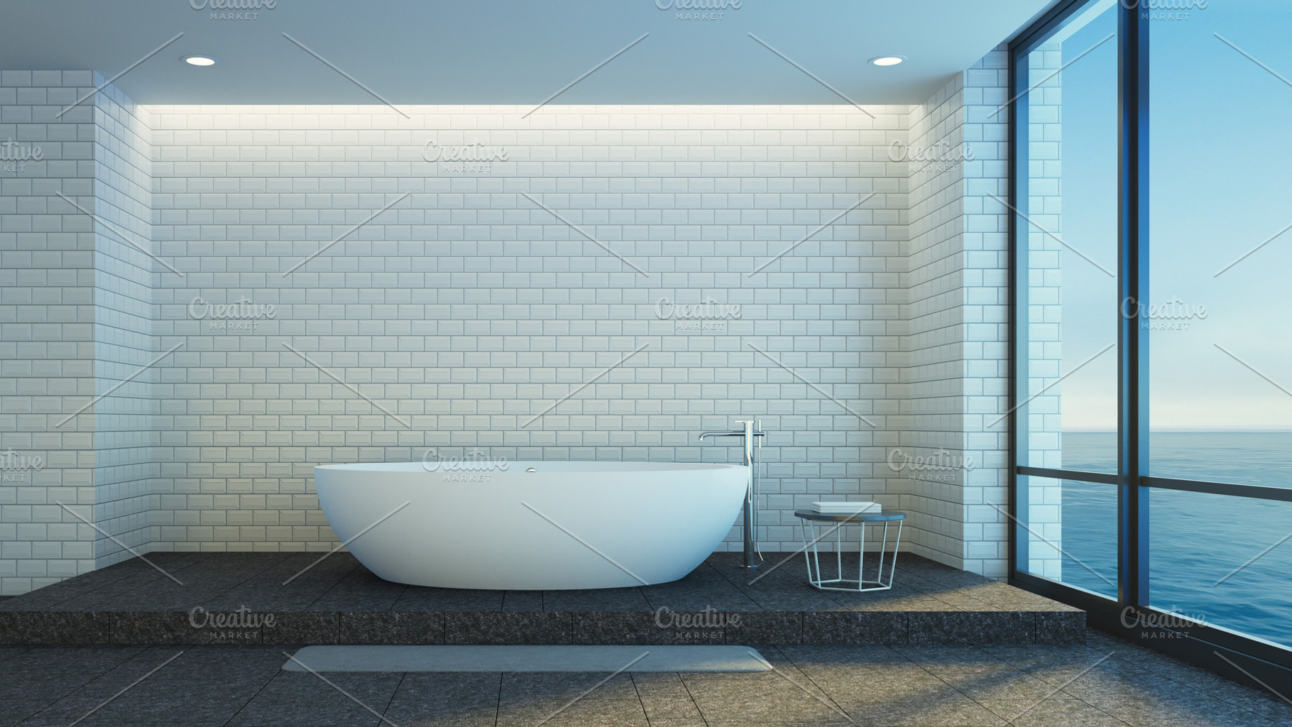 Moderm luxury bathroom sea view, an Architecture Photo by TONTECTONIX