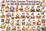 Fall Vibes Gnomes Thanksgiving Clipa, an Illustration by Sublimation Artist (Thumbnail 1 of 6)