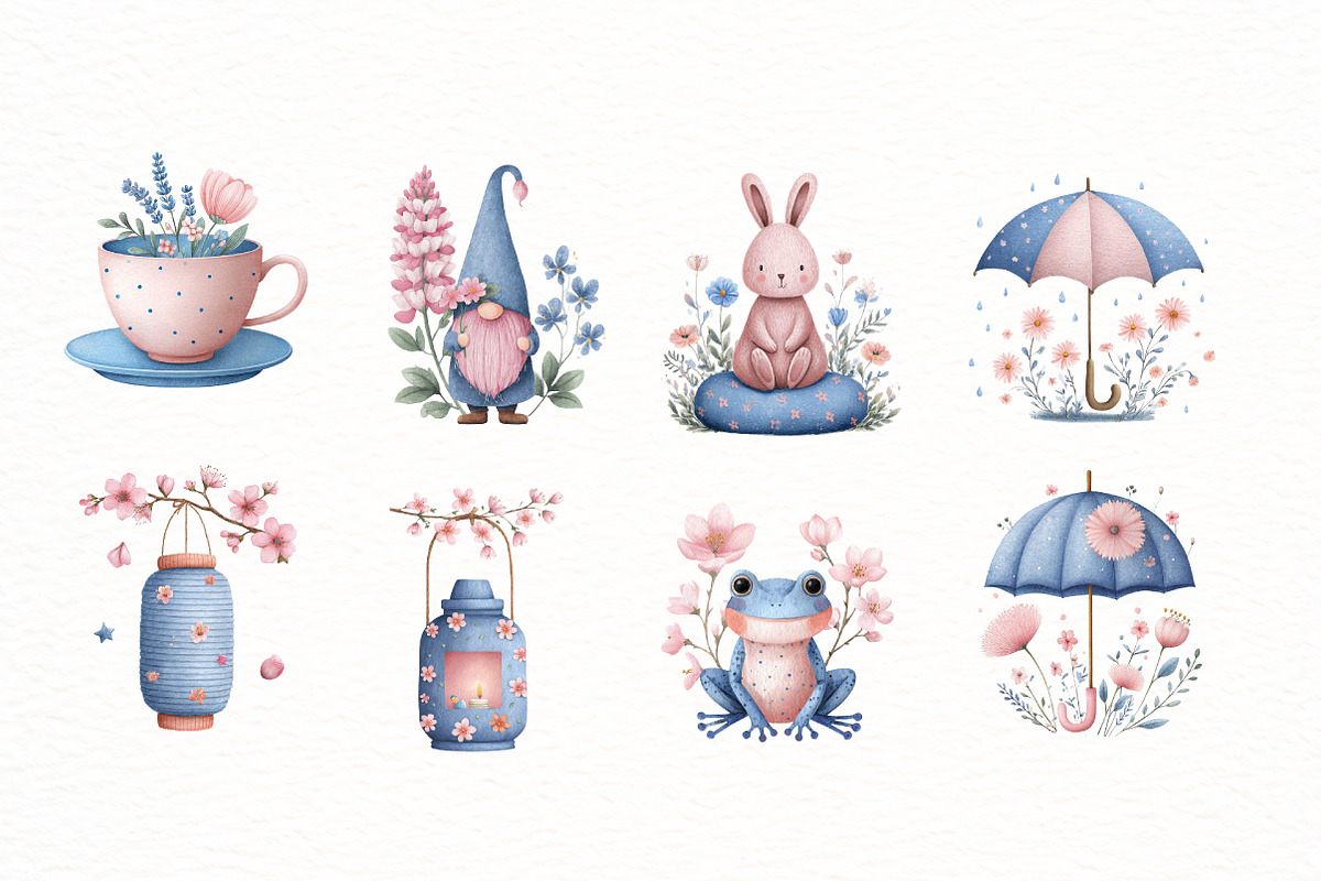 Whimsical purple Spring Clipart, an Illustration by Designworld (Photo 5 of 8)