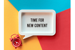 Speech bubble with text Time for New, a Photo by tilialucida