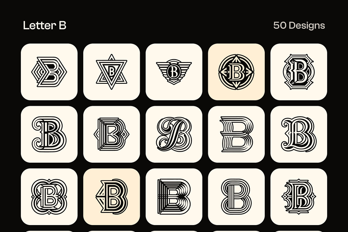 1400 Alphabet Letters Logo, a Solid Icon by Creative Stall (Photo 9 of 34)