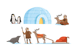 Wild North Arctic People and, a Person Illustration by TopVectors