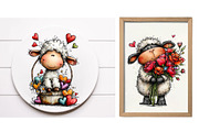 Funny Valentine Sheep Clipart, an Illustration by Designworld (Thumbnail 3 of 6)