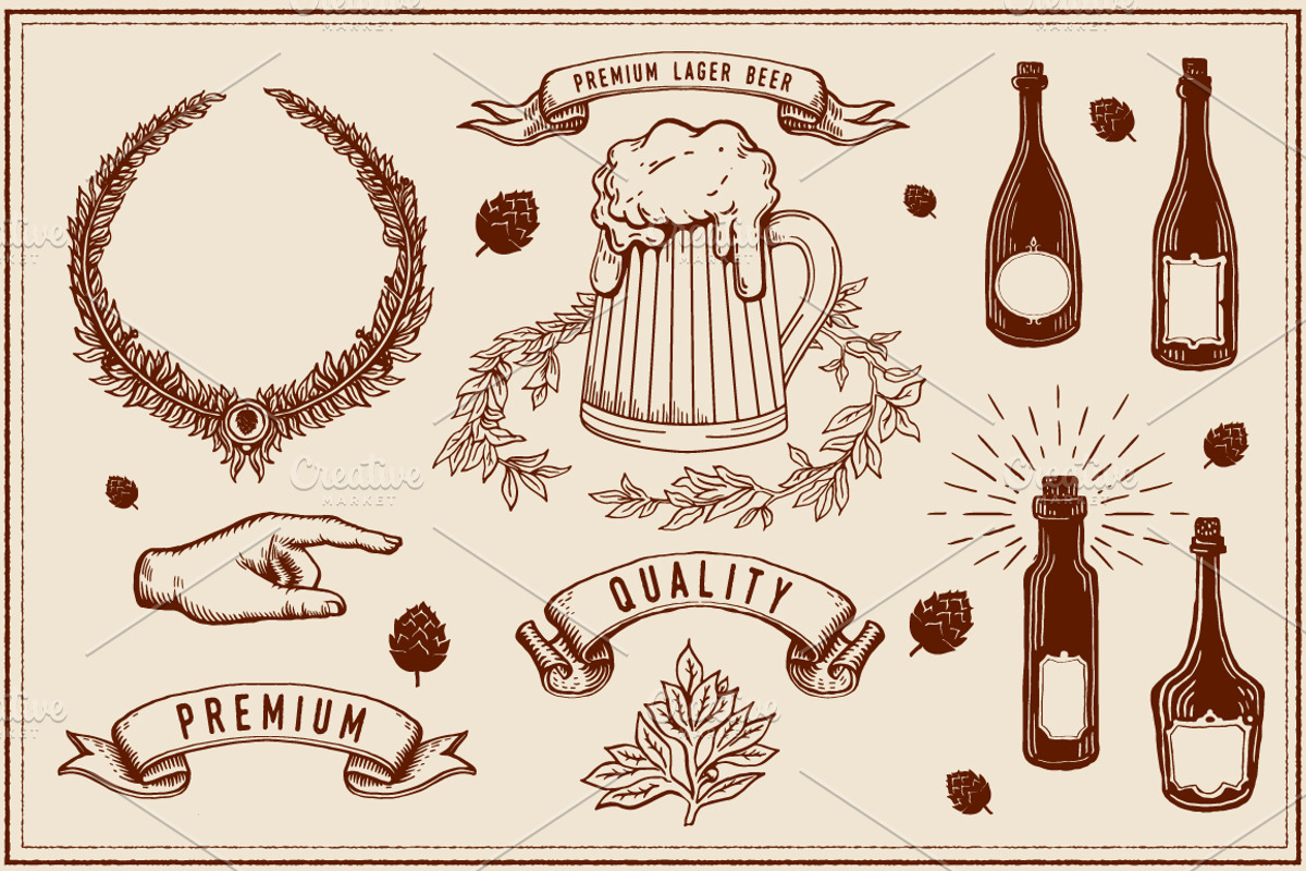 Beer,vine graphics, an Illustration by ANNO Graphics