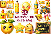 Cute Back To School Watercolor, an Illustration by CreationArt (Thumbnail 1 of 9)