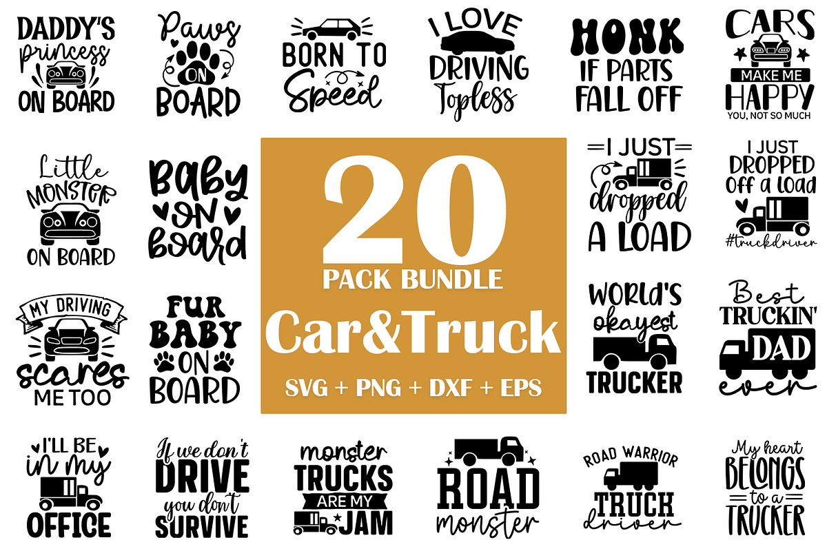 Car SVG Bundle, Truck SVG Bundle, an Illustration by ZoomkSVG (Photo 1 of 22)