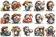 Whimsical Summer Hedgehog Clipart, an Illustration by OK Design (Thumbnail 3 of 6)