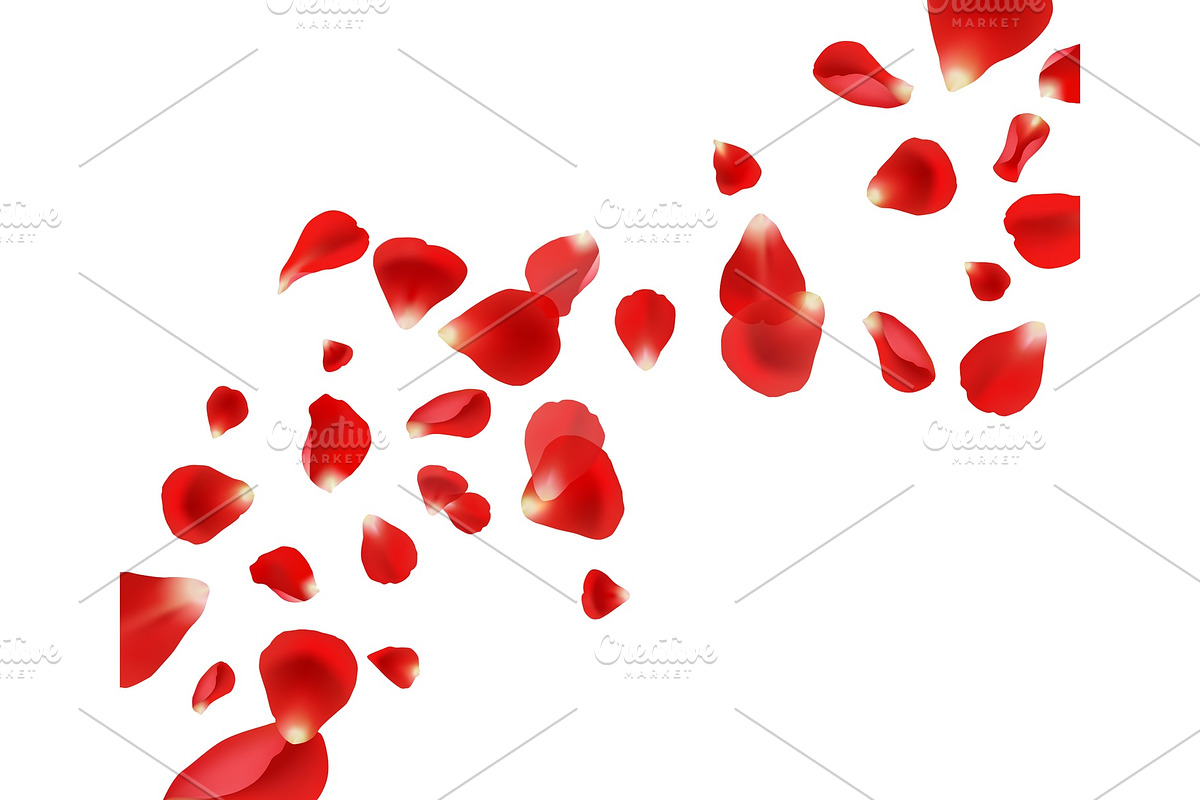 Petal background. Flying rose petals, a Background Graphic by Onyx