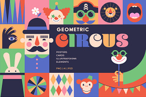 Geometrical Circus illustrations