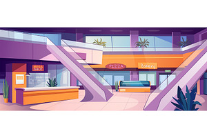 Shopping Mall Indoor Illustration, a Texture Illustration by alexdndz