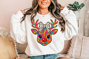 Brushstroke Reindeer Face Sublimatio, a Seasonal Illustration by YA Design (Thumbnail 2 of 4)