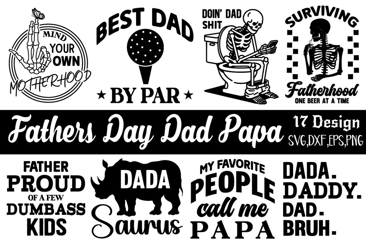 Fathers Day Dad Papa SVG Bundle, an Object Graphic by DollarSmart