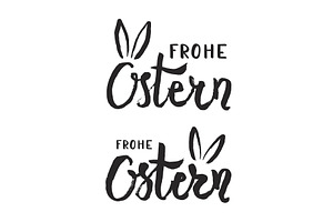 Frohe Ostern, Happy Easter in German, an Illustration by sceptical cactus