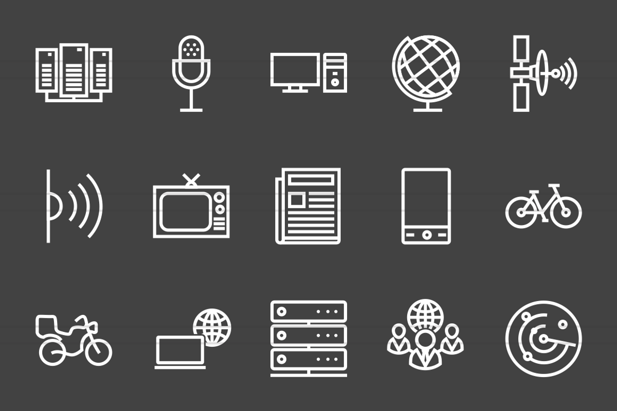 40 Communication Line Inverted Icons preview 2
