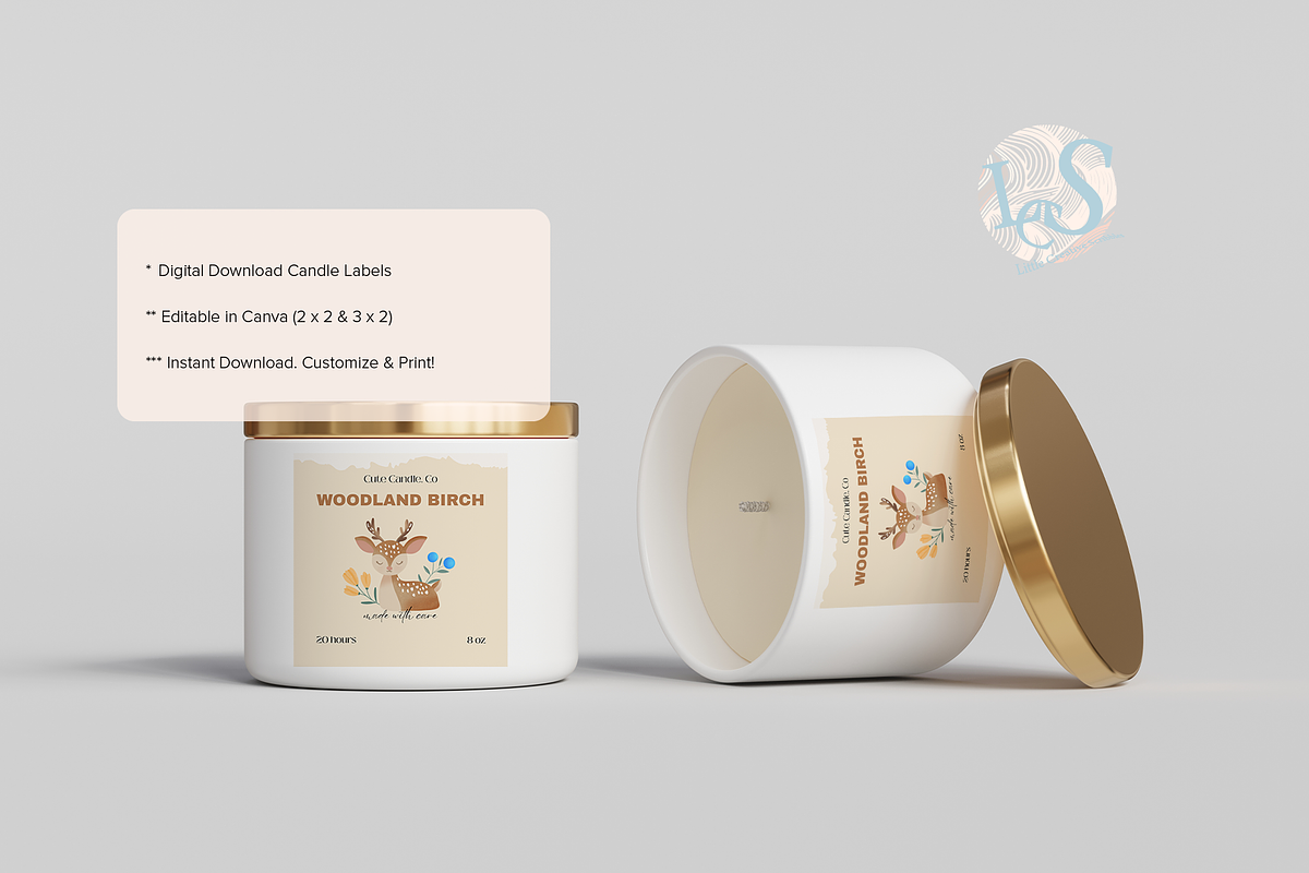 Cute Woodland Deer Candle Labels, a Stationery Template by Little Creative Scribbles (Photo 4 of 6)