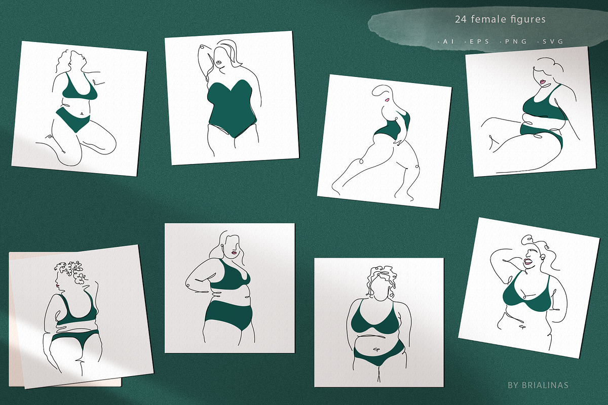 Curvy BODY POSITIVE art Velvet Jade, an Illustration by brialinas (Photo 5 of 13)