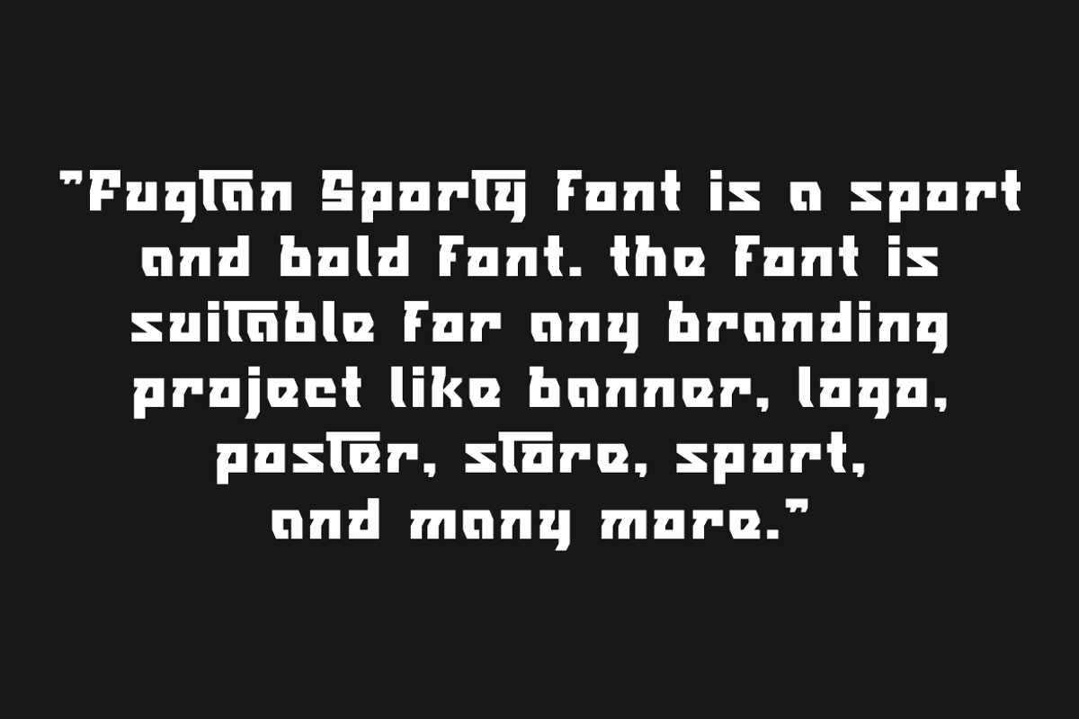 Fugtan Sporty Font, a Sans Serif Font by QR Design Studio (Photo 5 of 8)