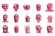Valentines Popcorn Clipart, an Illustration by DreamArtGraphic (Thumbnail 3 of 4)
