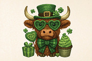 St. Patricks Day Highland Cow Png, an Illustration by DreamPrint404 (Thumbnail 1 of 6)