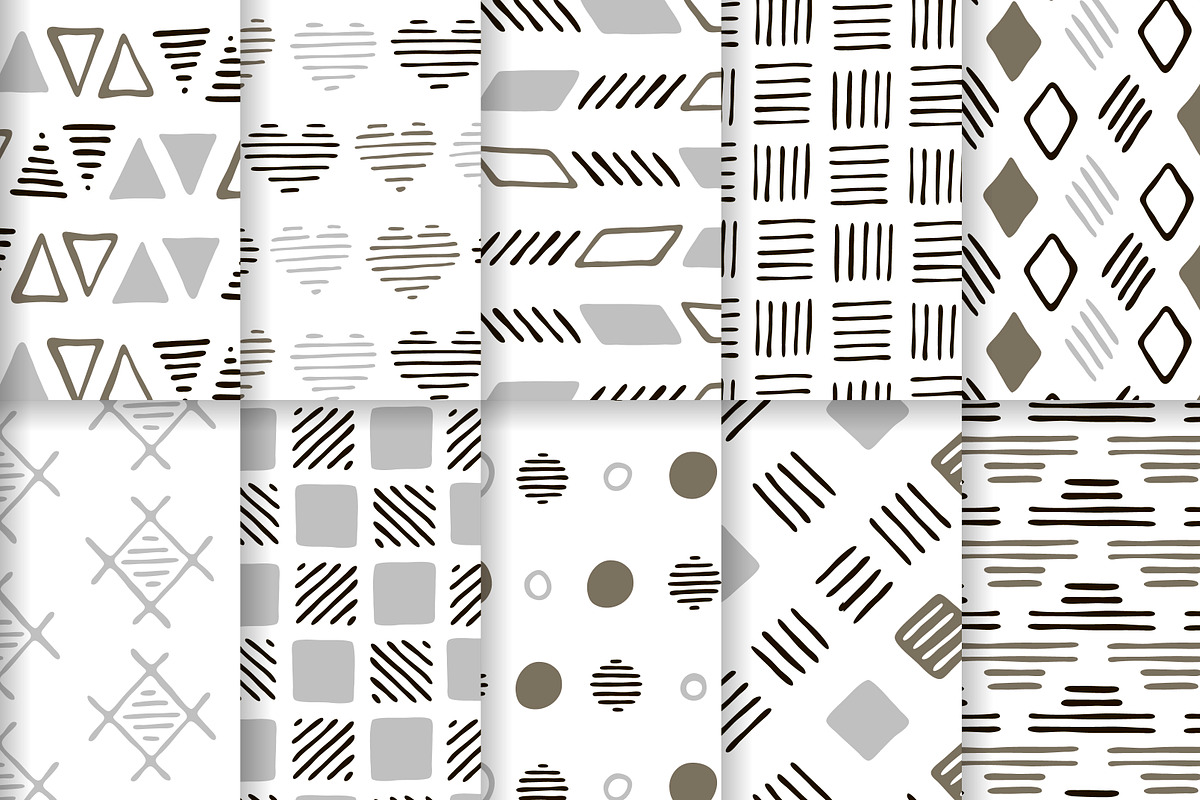 20 hand drawn patterns vol.1, a Pattern Graphic by SiDesign