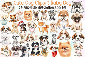 Cute Dog Clipart Baby Dog Png, an Illustration by Sublimation Artist