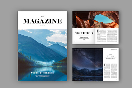 Magazine Layout (A4+US)(40 pages), a Magazine Template by tomsarraipodesign