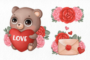 Valentine’s Day watercolour, an Animal Illustration by designs.svkl (Thumbnail 3 of 7)