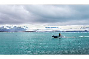 Boat in Jokulsarlon glacier lagoon - Iceland, a Nature Photo by Leonid Andronov