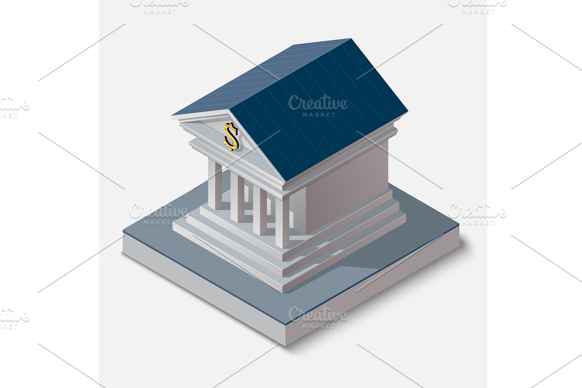 Vector illustration of bank building, an Object Illustration by piter.goskov
