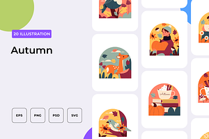 Autumn Illustration, an Outline Icon by Wencory