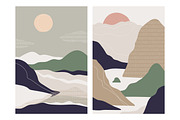 Abstract nature landscapes cards set, a Decorative Illustration by Good Studio (Thumbnail 10 of 34)