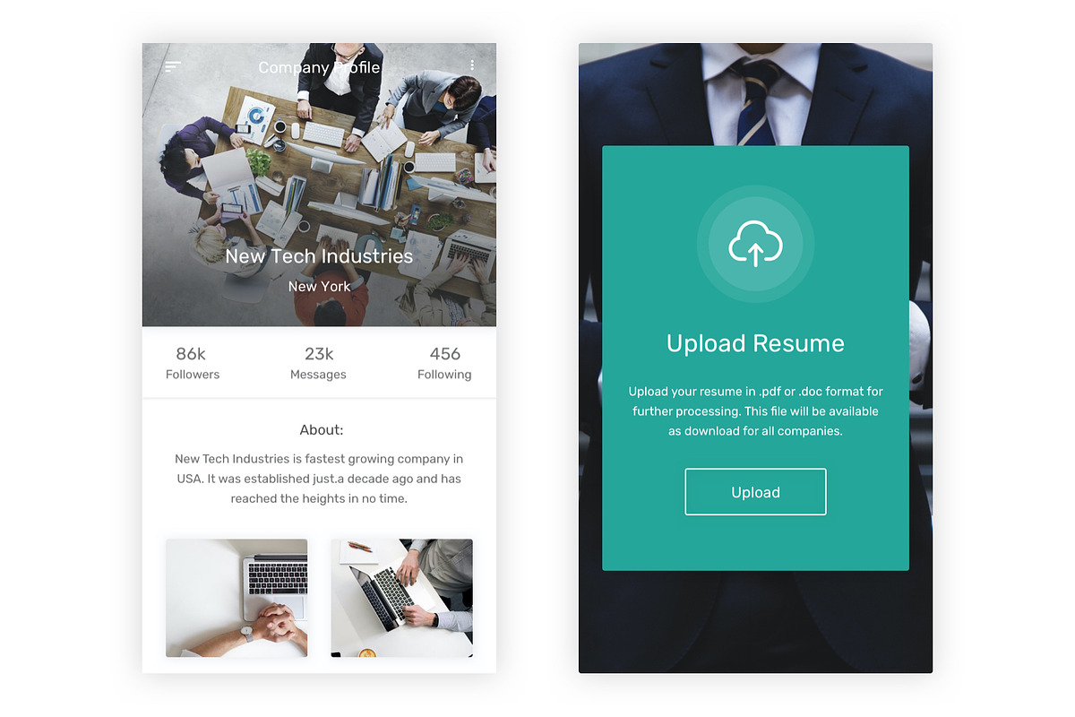 JobOn - Job Search Adobe XD App, an UI Kit Template by themelove (Photo 7 of 16)