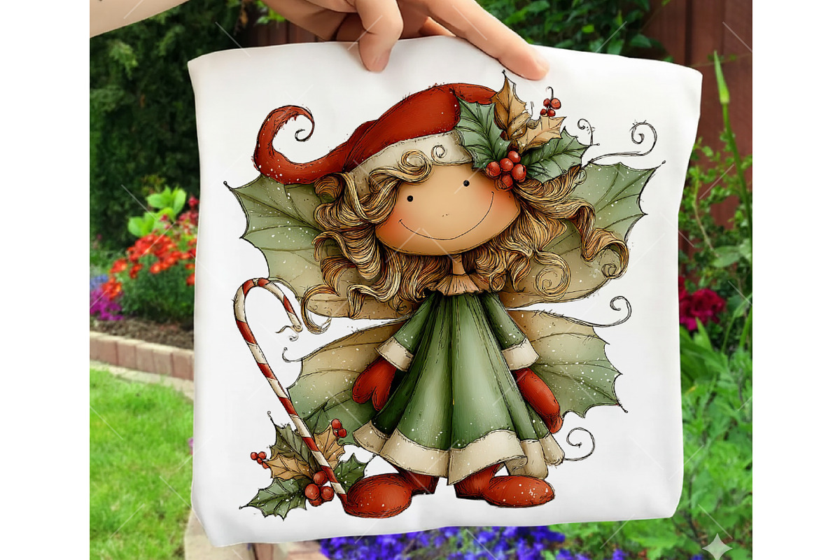 Christmas  Whimsical Fairy Clipart, an Illustration by OK Design (Photo 6 of 6)