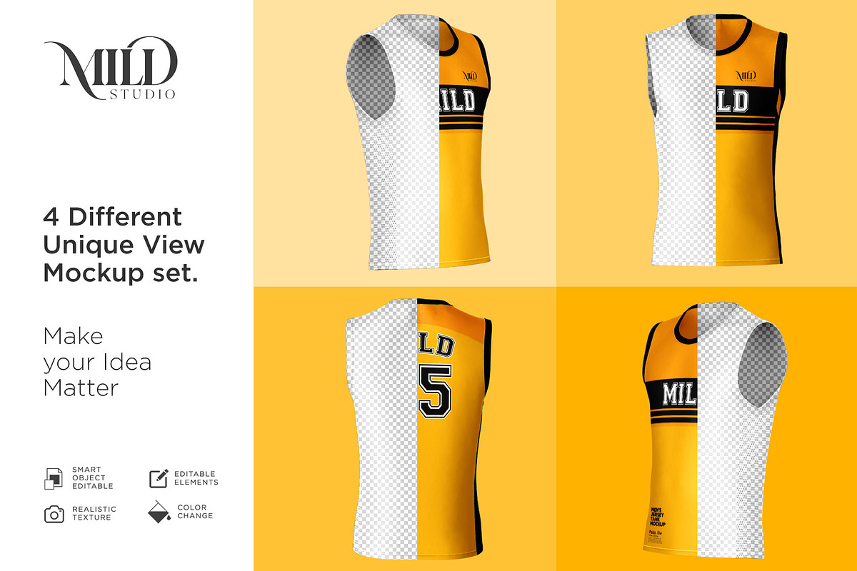Tank top Jersey Set Mockup, a Hoody Mockup by Mildstudio (Photo 5 of 7)