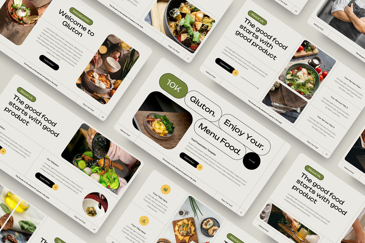 Food Google Slide Template, a Presentation Template by YossyOneStd (Photo 1 of 6)